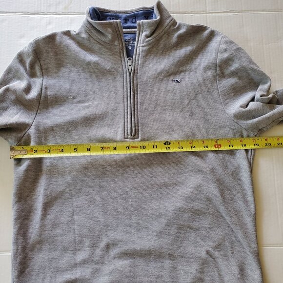 Vineyard Vines Callao/Peru Preppy Pullover Quarter Zip Light Grey XL - Picture 11 of 15